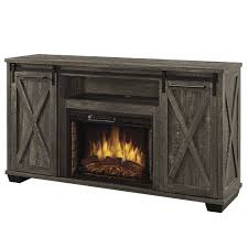Electric Fireplace Barnboard Gray