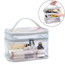 clear makeup bag wqf double layer