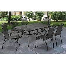 patio metal dining set 7pc iron table 6