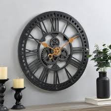 Round Roman Gear Wall Clock