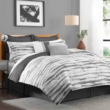 Sophie 8 Piece Grey Striped Comforter
