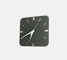 Small Square Wall Clock In Dark Grey