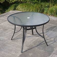 Black Steel Round Outdoor Table 42