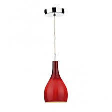 Red Glass Ceiling Pendant Dimmable