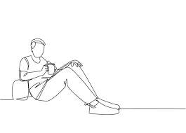 one continuous line drawing of young