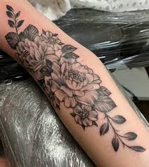 American traditional tattoos floral tattoos. The Oracle Tattoo Studio Neo Traditional Style Floral Tattoo In Stippled Shading Facebook