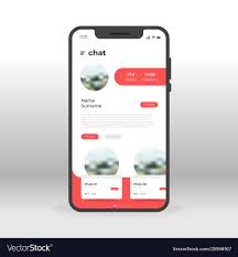 Red Chat Profile Ui Ux Gui Screen For Mobile Apps