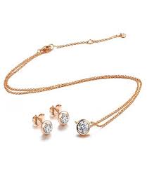 18k rose gold plated trendy cz jewelry