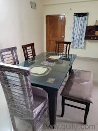 Glass Top Solid Wood Dining Table