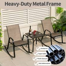 Set Of 2 Metal Patio Rocking Chair With