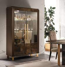 Essenza Wood And Glass Display Cabinet
