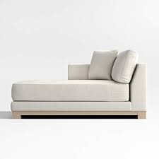 Gather Wood Base Left Arm Chaise