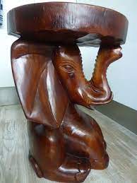 Solid Heavy Wooden Elephant Table