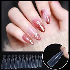 nmkl38 clear dual forms acrylic nail