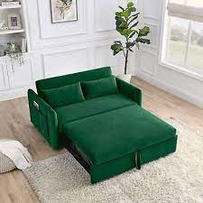 55 Convertible Velvet Sleeper Sofa Bed