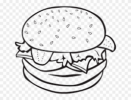 Make a coloring book with fast food cheeseburger for one click. Burger And Bun Hamburger Coloring Page Free Transparent Png Clipart Images Download