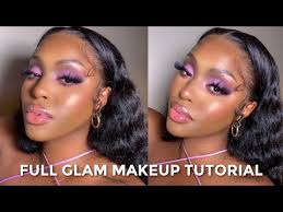 full glam makeup tutorial purple