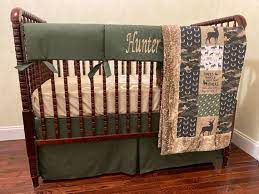 woodland crib bedding baby boy hunter