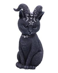 occult cat figure with goat horns as