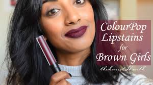 colourpop lipstains for brown skin