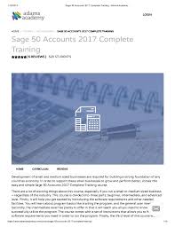 Sage 50 Accounts 2017 Complete Training Adamsacademy