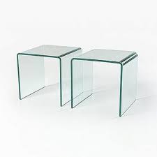 Pair Of Glass Side Tables Modern