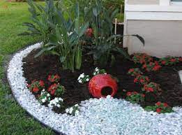 snow white marble landscaping with