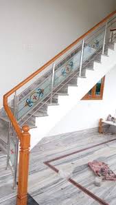 Stainless Steel Stairs Wooden Railing