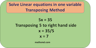 simple linear equations in one variable