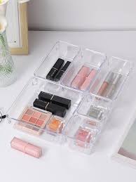 6pcs clear makeup drawer storage box