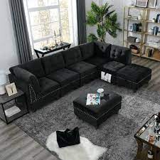 Black And Grey Sofa On