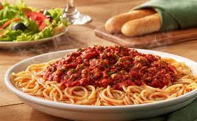 spaghetti with meat sauce lunch