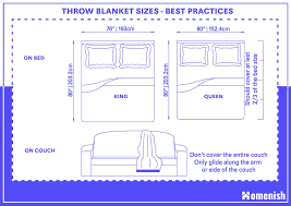 standard throw blanket sizes and