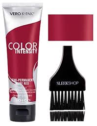 Joico Color Intensity Semi Permanent Creme Hair Color With Sleek Tint Brush Ruby Red