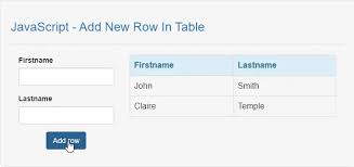 javascript add new row in table