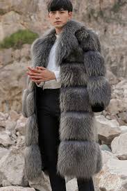 Men S Raccoon Fur Long Coat