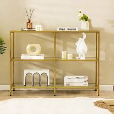 3 Tier Glass Console Table Sofa Side