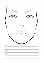 face chart makeup artist blank stock