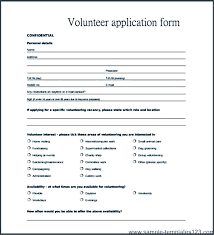 Volunteer Application Template For Nonprofit Spreadsheet Sample Form