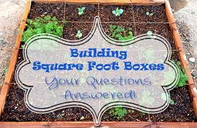 Building Square Foot Boxes The