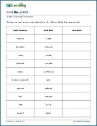 identify the affix words worksheets