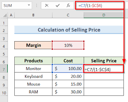 how to calculate selling from