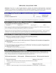 Staff Evaluation Form Template Candidate Assessment Writing