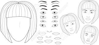 Creation Of A Womans Face Set To Create A Face Charts Different