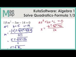 Algebra 1 Using Quadratic Formula Part