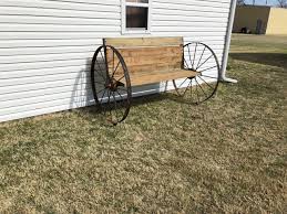 Wagon Wheel Wooden Bench Nex Tech