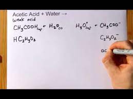 Ethanoic Acid Water You
