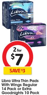 libra ultra thin pads with wings