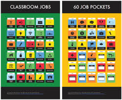 Elementary Classroom Jobs Chart 60 Pocket Icons Customizable Job Markers K 6