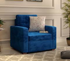 1 Seater Sofa Velvet Indigo Blue